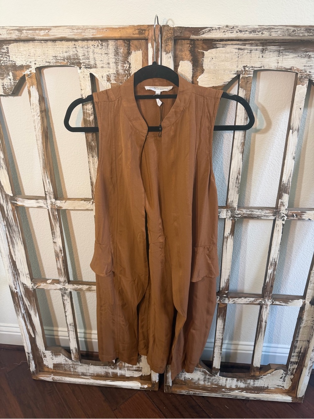 BCBGeneration NWOT Sleeveless Long Open Vest - Brown